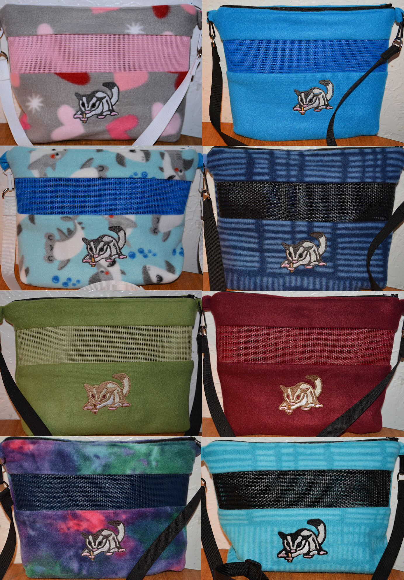 Handmade sugar glider pouches and accessories